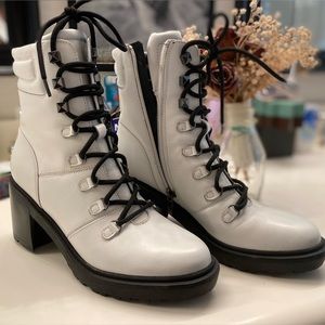 White Combat Boots